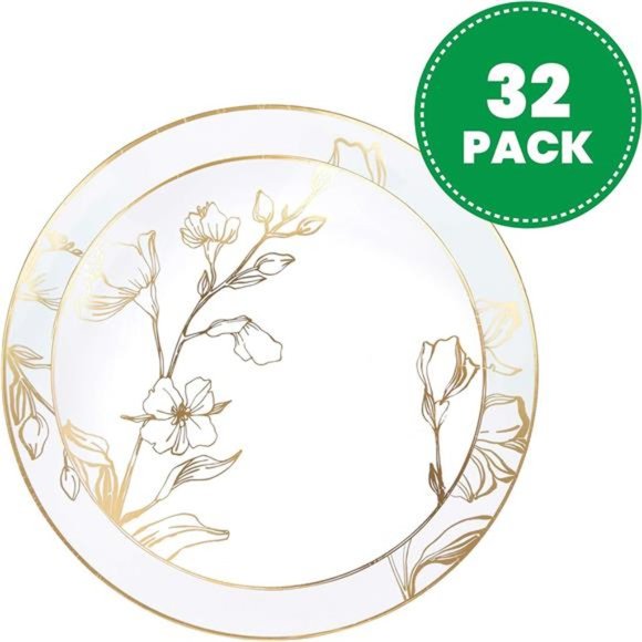 32 Piece Combo Plates Set includes 16-7'' inch Plates & 16-10'' inch Plates - Picture 3 of 8